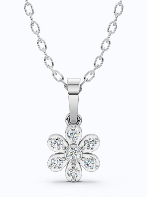 SHOORA DESIGNS 9 KT Gold Daisy Floral Cluster Diamond Pendant