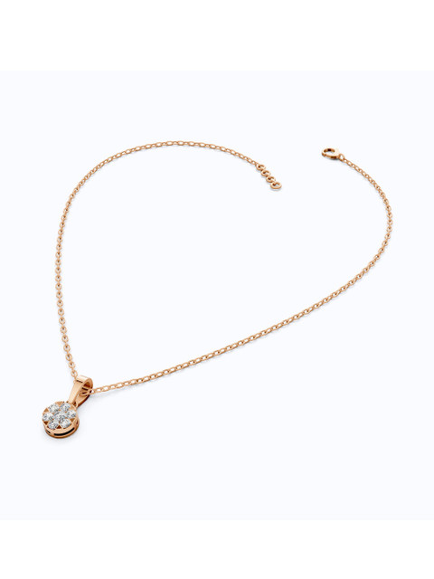 SHOORA DESIGNS 14 K Gold Minimalist Blossom Floral Diamond Pendant - Image 5