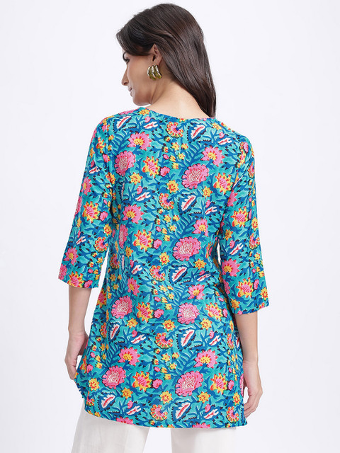Anouk Rustic Floral Printed V-Neck Straight Kurti - Image 5