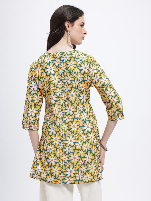 Anouk Rustic Floral Printed V-Neck Straight Kurti - Image 5