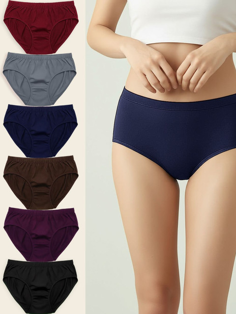Moda Rapido Pack of 6 Mid-Rise Hipster Briefs