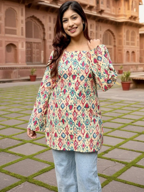 OKARA Print Ethnic Cotton Top