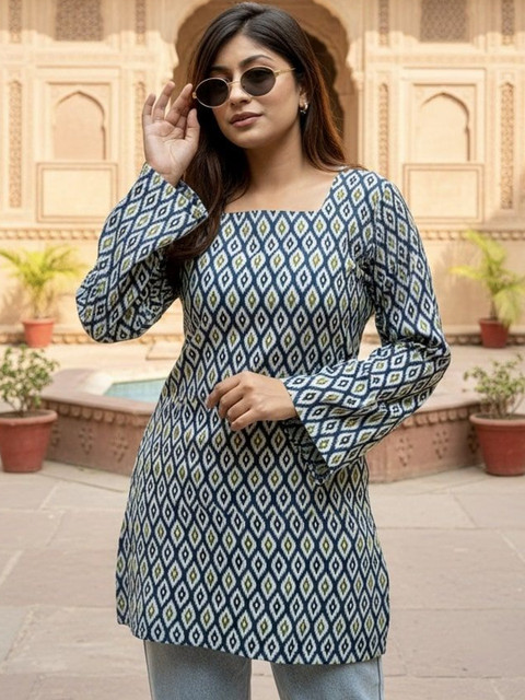 BAESD Geometric Print Cotton Top