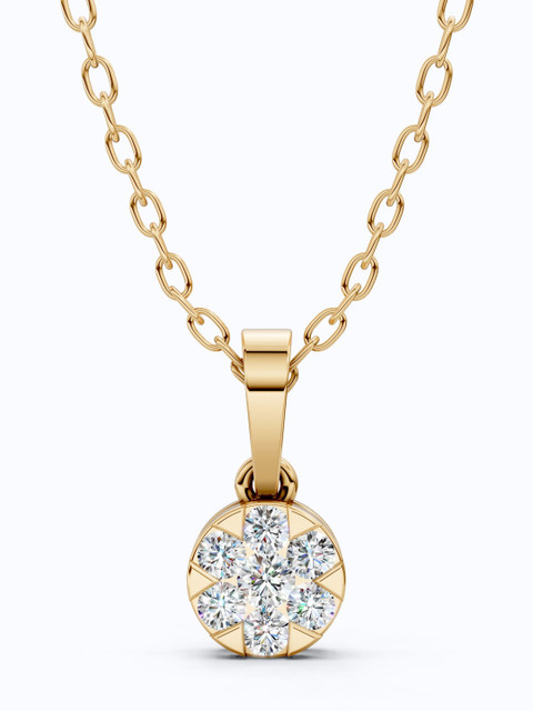 SHOORA DESIGNS 9KT Gold Blossom Floral Diamond Pendant