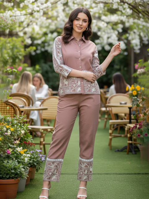 Anouk Rustic Women Ethnic Motifs Embroidered Regular Thread Work Kurta with Trousers