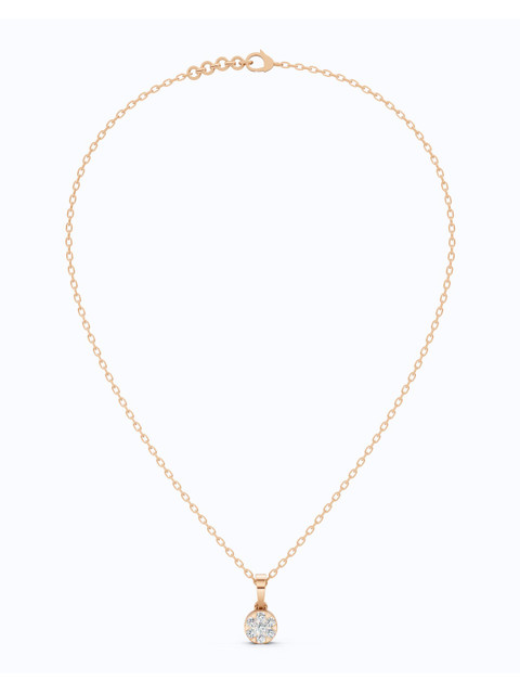 SHOORA DESIGNS 14 K Gold Minimalist Blossom Floral Diamond Pendant - Image 3