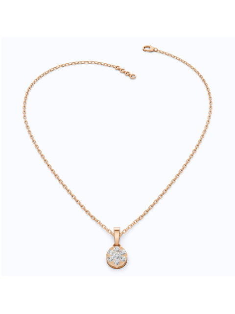 SHOORA DESIGNS 14 K Gold Minimalist Blossom Floral Diamond Pendant - Image 4