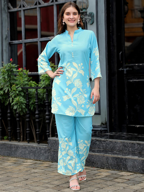 SHOPLANCE Printed Tunic With Printed Palazzos Co-Ords