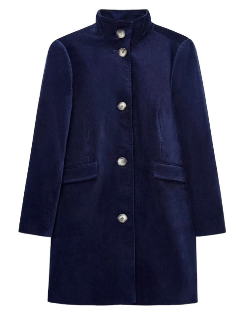 FNOCKS Mandarin Collar Woollen Velvet Longline Coat