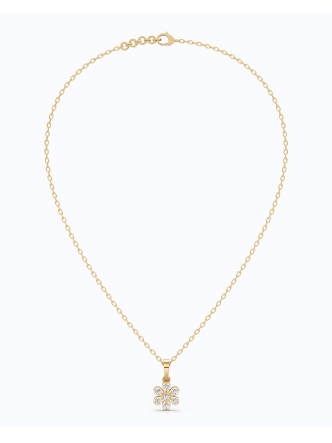 SHOORA DESIGNS 9 KT Gold Daisy Floral Cluster Diamond Pendant - Image 3