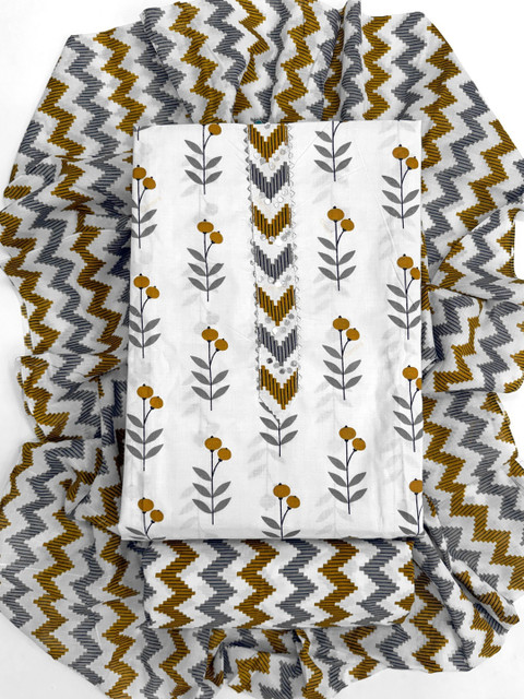 FashionsEye Printed Pure Cotton Unstitched Dress Material - Image 3