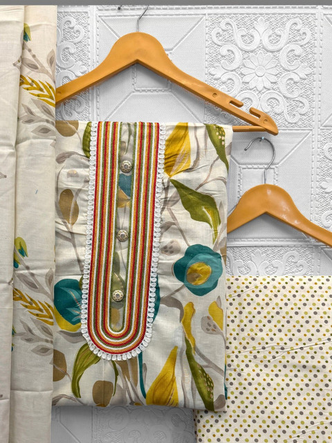 FashionsEye Printed Pure Cotton Unstitched Dress Material