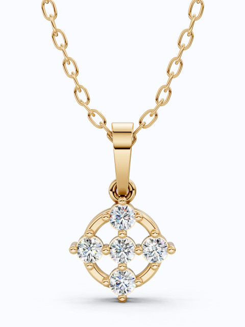 SHOORA DESIGNS 9 KT Gold Geometric Diamond Cluster Pendant