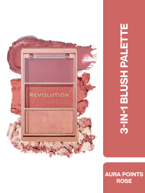 Makeup Revolution London Blush Icon Palette With Hyaluronic Acid - 9.8g Aura Points Rose