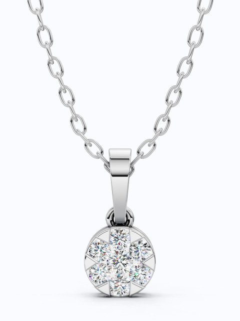 SHOORA DESIGNS 9 KT Gold Minimalist Blossom Floral Diamond Pendant