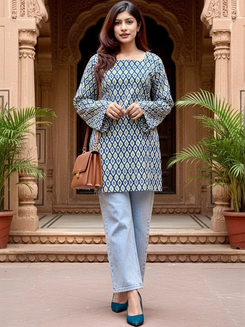 OKARA Geometric Print Top