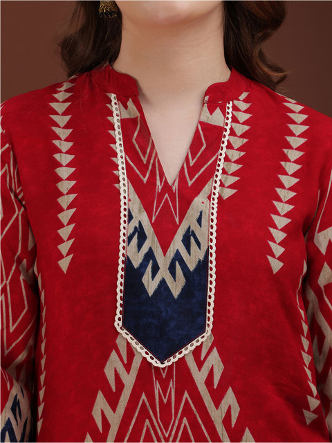 CORSICA Printed Mandarin Collar Tunic & Palazzos Co-Ords - Image 2