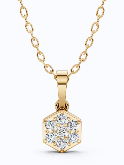 SHOORA DESIGNS 9KT Gold Hexagon Cluster Minimalist Charm Pendant