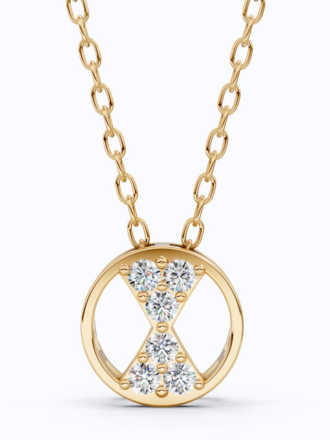 SHOORA DESIGNS 9KT Gold Hourglass Minimalist Statement Charm Pendant