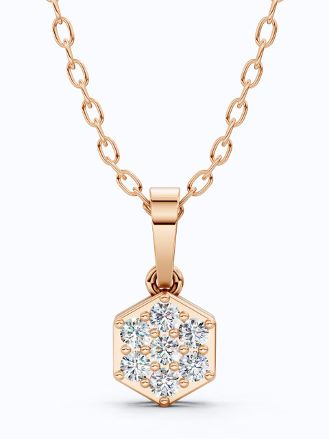 SHOORA DESIGNS 9KT Gold Hexagon Cluster Minimalist Charm Pendant