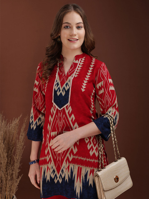CORSICA Printed Mandarin Collar Tunic & Palazzos Co-Ords - Image 6
