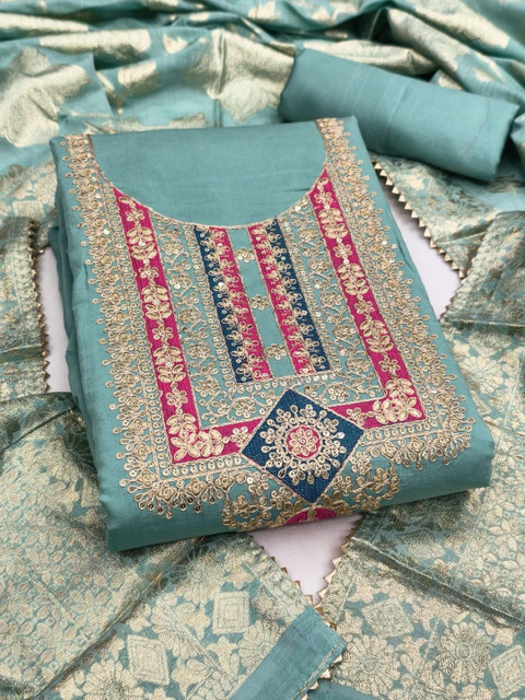 KALINI Embroidered Unstitched Dress Material