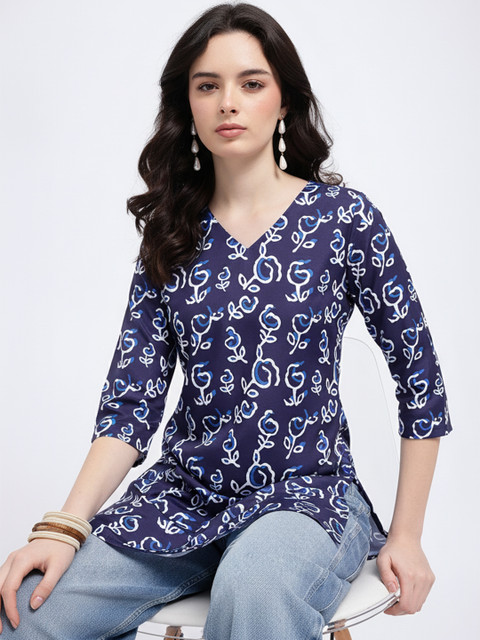Anouk Rustic Abstract Printed V-Neck Kurti