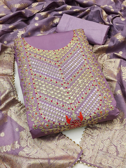 KALINI Embroidered Pure Cotton Unstitched Dress Material