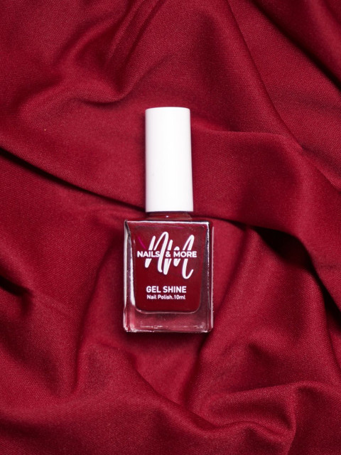 nails & more Gel Shine Argan Oil Glossy Long-Wearing Nail Polish - 10ml Beet Red 18