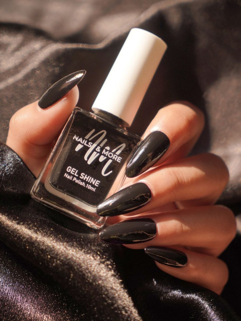 nails & more Gel Shine Argan Oil Glossy Long-Wearing Nail Polish - 10 ml Black 51