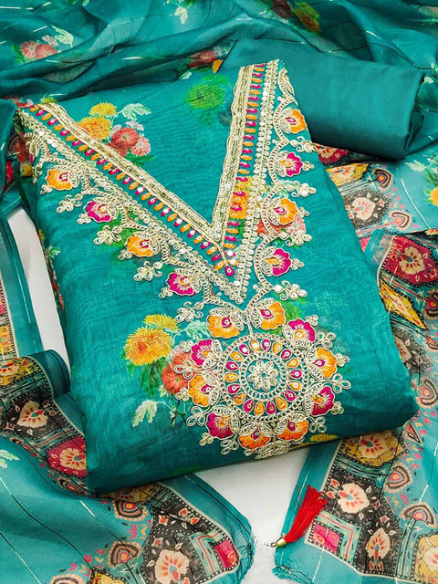 Peachmode Embroidered Unstitched Dress Material