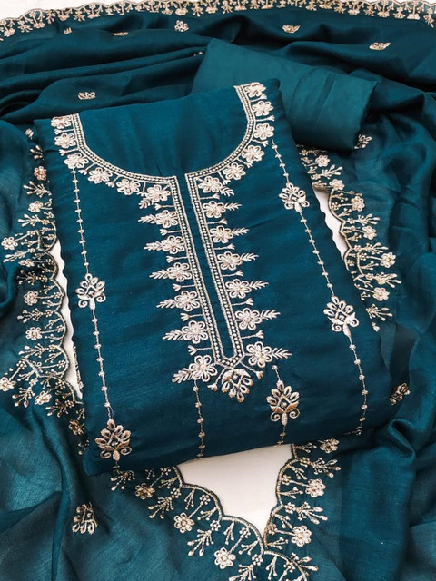 KALINI Embroidered Unstitched Dress Material