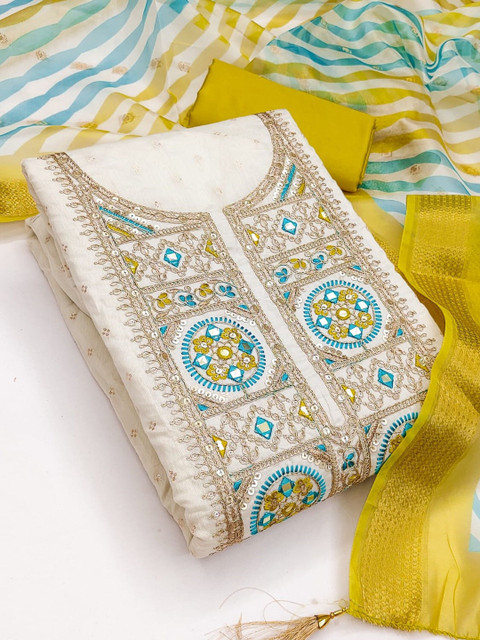 KALINI Embroidered Unstitched Dress Material