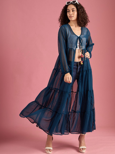 Burgstudio9 Women Longline Bohemian Tie-Up Shrug