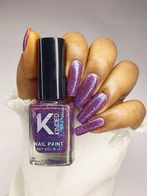 KINDED Topper Coat Textured Glitter Long Lasting Nail Paint - 9 ml - Sparkle Orchid 41