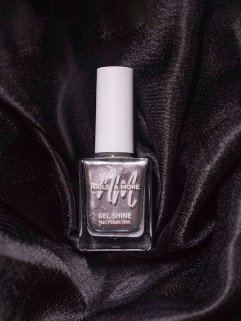 nails & more Gel Shine Argan Oil Metallic Long-Wearing Nail Polish 10ml Metallic Silver 12