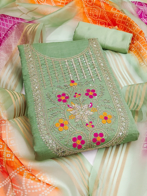 KALINI Embroidered Unstitched Dress Material