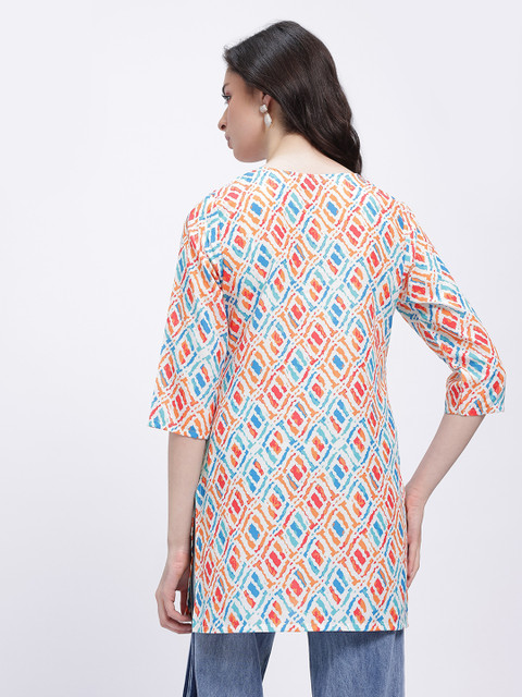 Anouk Rustic Abstract Printed V-Neck Straight Kurti - Image 5