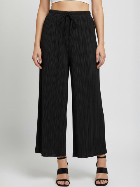 LYNO Women Knitted Cropped Palazzos