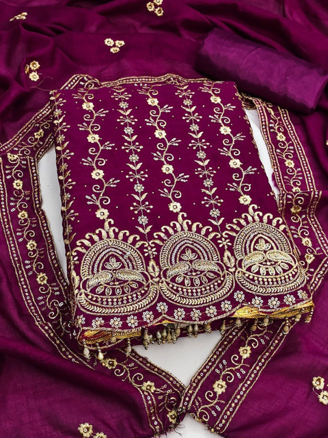 KALINI Embroidered Unstitched Dress Material