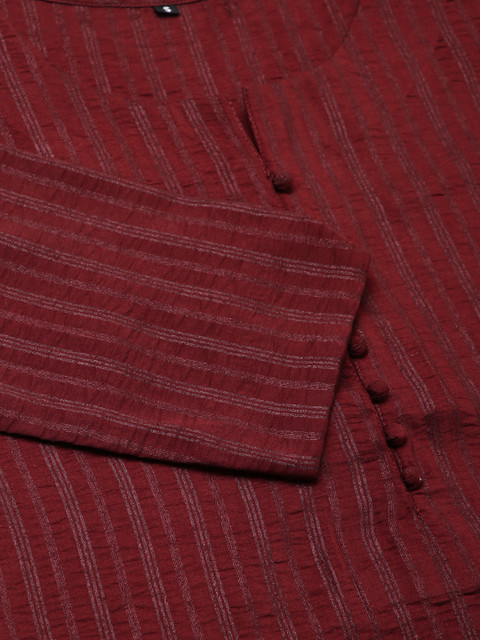 KALINI Striped Regular Thread Work Kurta with Palazzos - Image 5