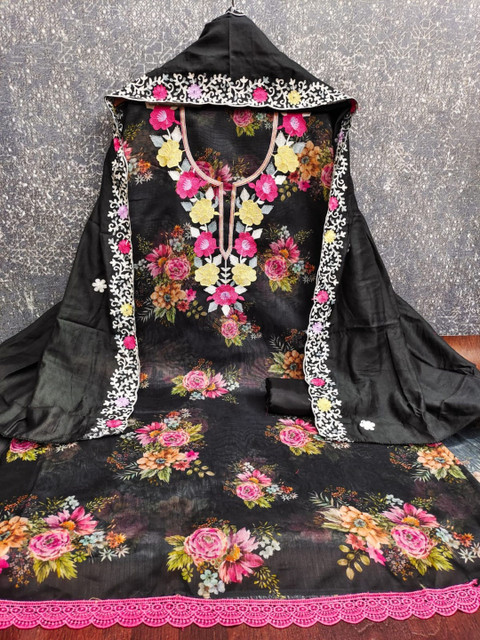 KALINI Embroidered Unstitched Dress Material - Image 3