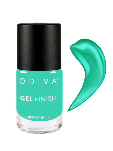 ODIVA Mirror Shine Gel Finish Long-Wearing Nail Polish 11ml - Caribben Story Green 40