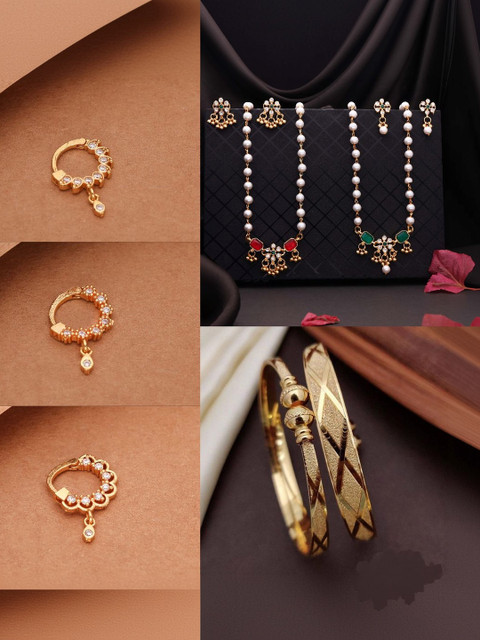 Anouk Gold-Plated American Diamond-Studded Jewellery Set