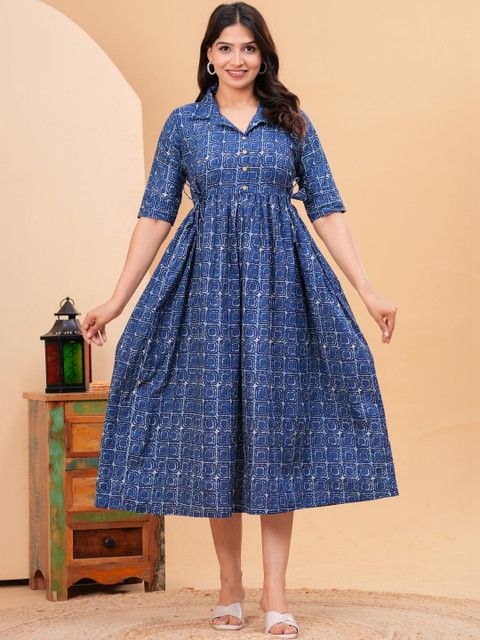 NAHIKO Women Floral Printed Floral Maternity Anarkali Kurta