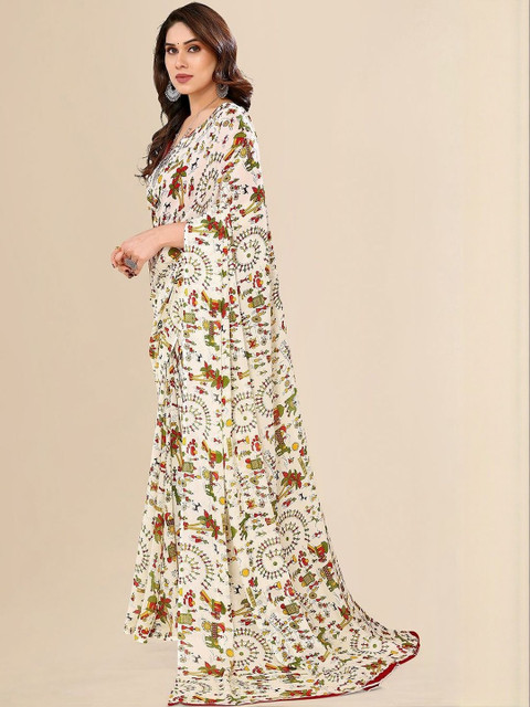 STYLE MODA Ethnic Motifs Poly Georgette Saree