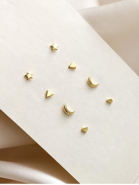 Sangria Set Of 4 Celestial Mini Stud Set