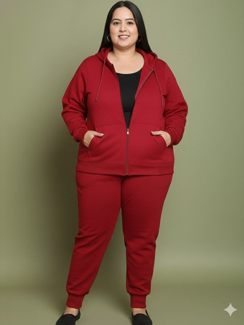 UnaOne Women Hooded Neck Mid-Rise Tracksuits