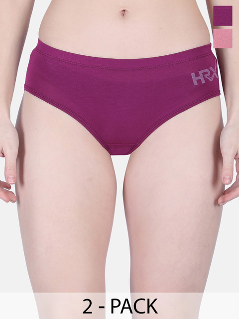 HRX by Hrithik Roshan Pack of 2 Cotton High-Rise Hipster Briefs