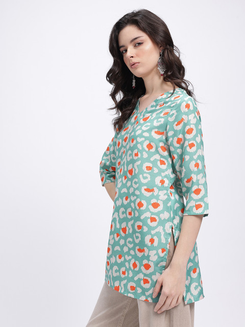 Anouk Rustic Abstract Printed V-Neck Kurti - Image 4